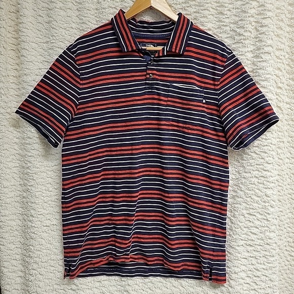 The North Face Other - The North Face Men's Golf Polo Shirt Red White Blue Striped Size Large Cotton
